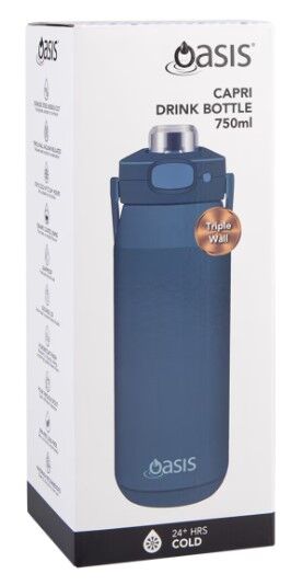 Oasis Capri Triple Wall Insulated Water Bottle - 750ml Indigo