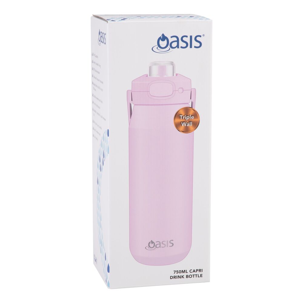 Oasis Capri Triple Wall Insulated Water Bottle - 750ml Pink Lemonade