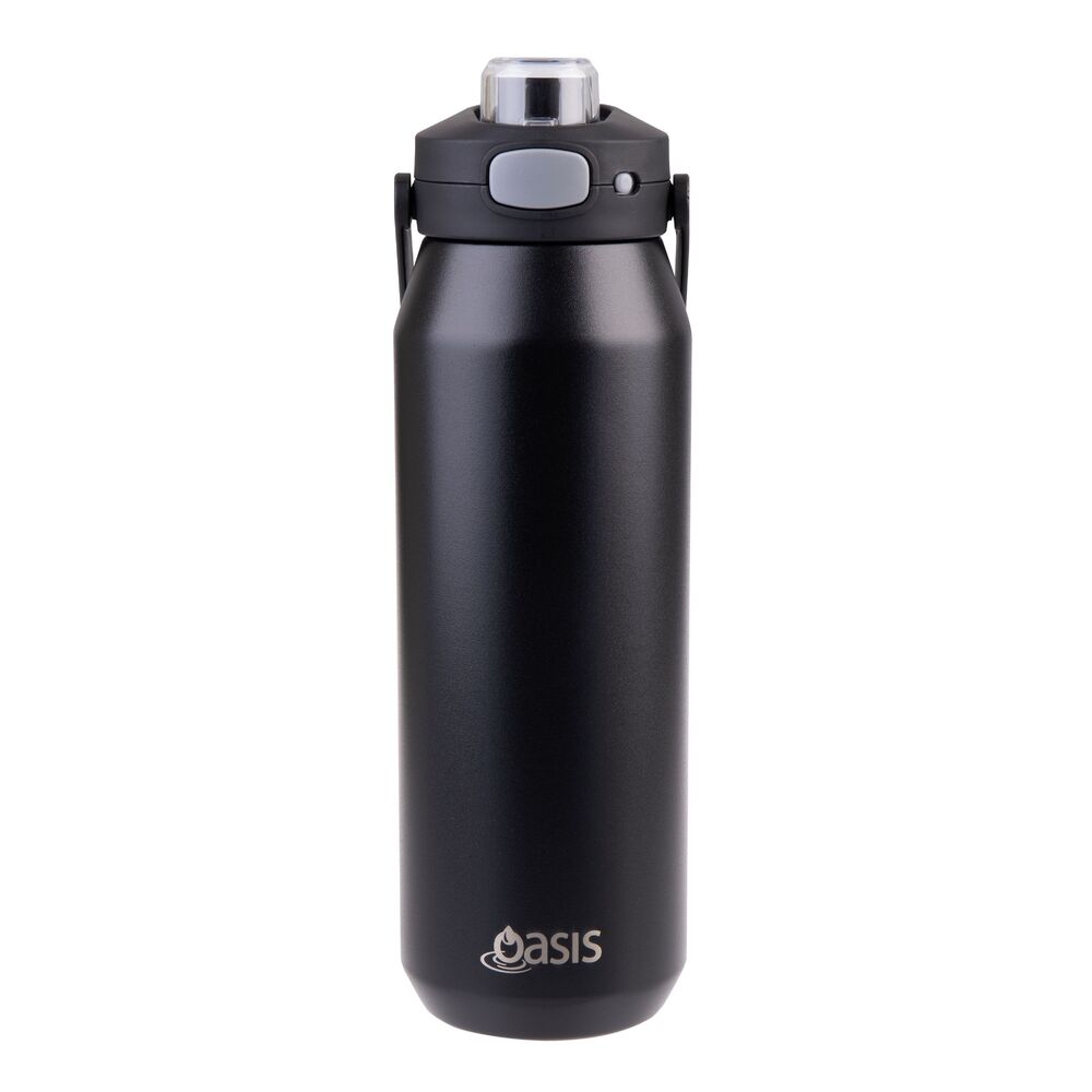 Oasis Capri Triple Wall Insulated Water Bottle - 1L Black