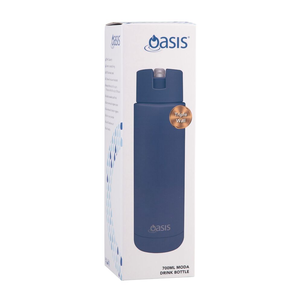 Oasis Moda Triple Wall Insulated Water Bottle - 700ml Indigo