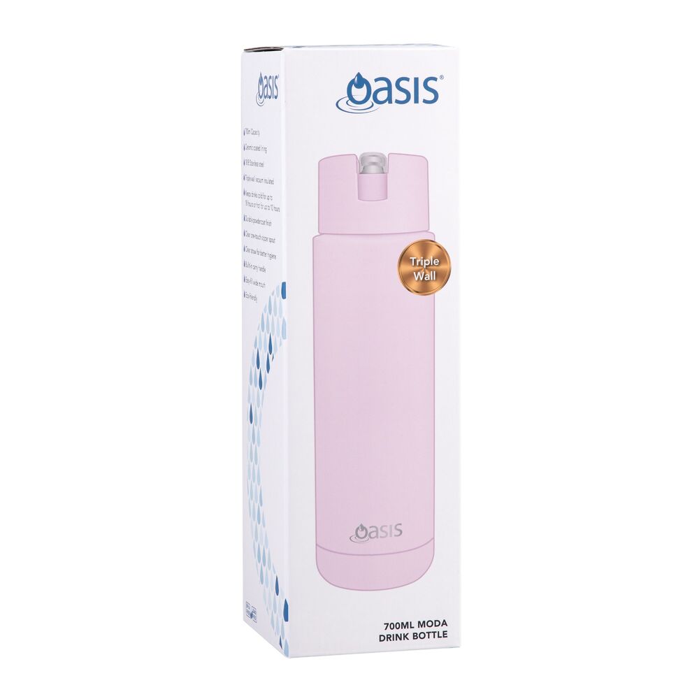 Oasis Moda Triple Wall Insulated Water Bottle - 700ml Pink Lemonade