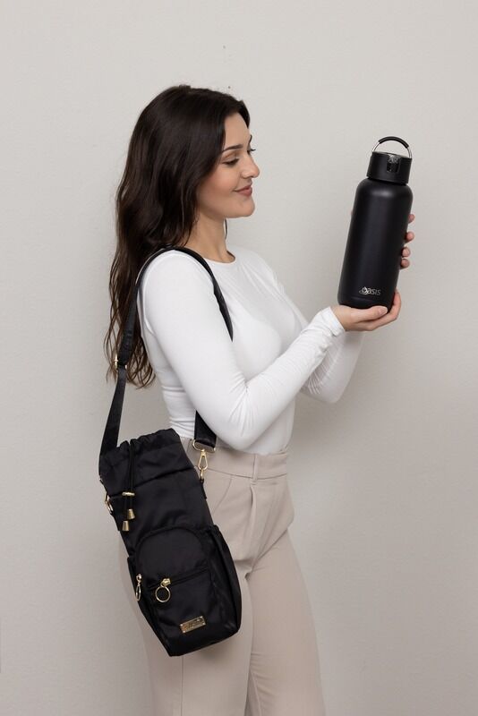 Oasis Moda Triple Wall Insulated Water Bottle - 1L Black
