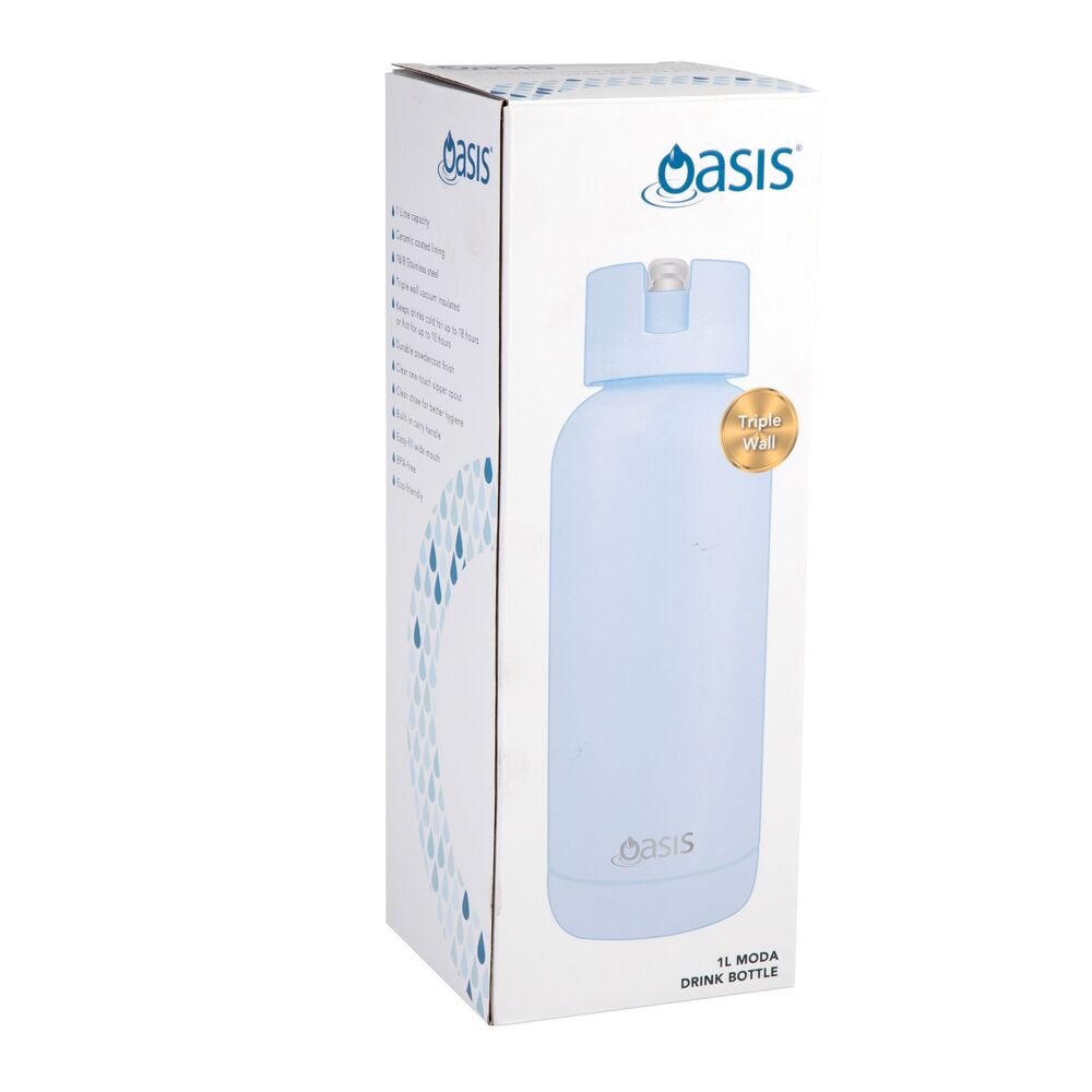 Oasis Moda Triple Wall Insulated Water Bottle - 1L Periwinkle