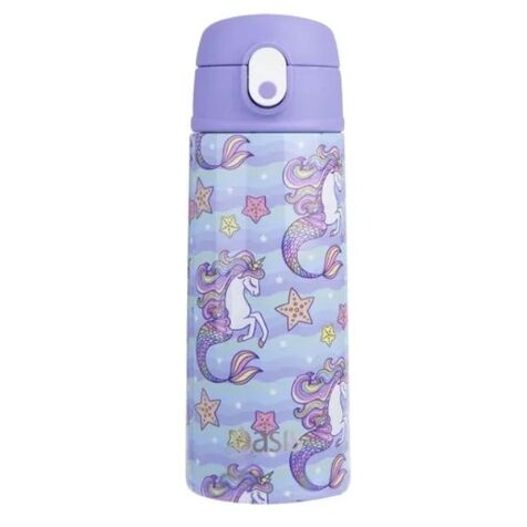 Oasis Double Wall Insulated Sipper Straw Kid's Drink Bottle - 550ml Mermaid Unicorns