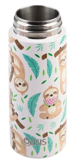 Oasis Double Wall Insulated Sipper Straw Kid's Drink Bottle - 550ml Sleepy Sloths