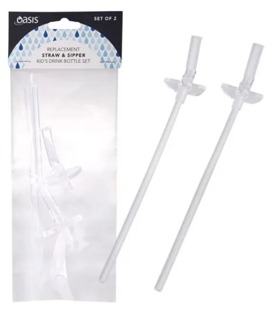 Oasis Kid's Drink Bottle Replacement Straw & Sipper (Set of 2)