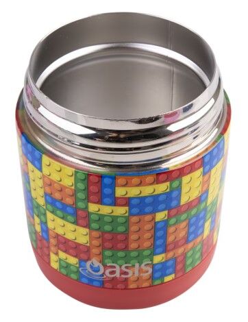 Oasis Double Wall Insulated Kid's Food Flask - 300ml Bricks