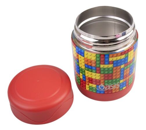 Oasis Double Wall Insulated Kid's Food Flask - 300ml Bricks