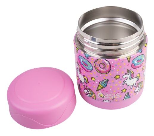 Oasis Double Wall Insulated Kid's Food Flask - 300ml Unicorns