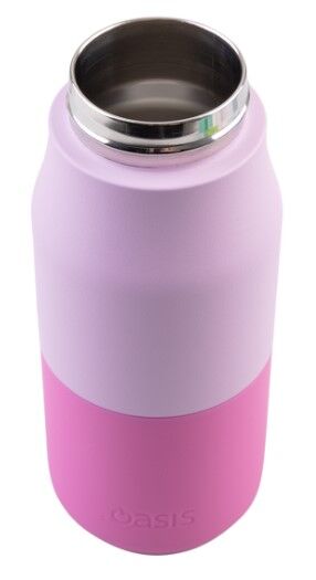 Oasis Double Wall Insulated Sipper Jnr Drink Bottle - 400ml Bubblegum Pink