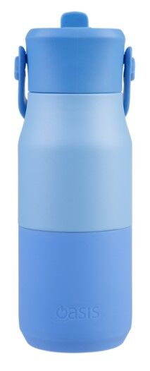 Oasis Double Wall Insulated Sipper Jnr Drink Bottle - 400ml Blue