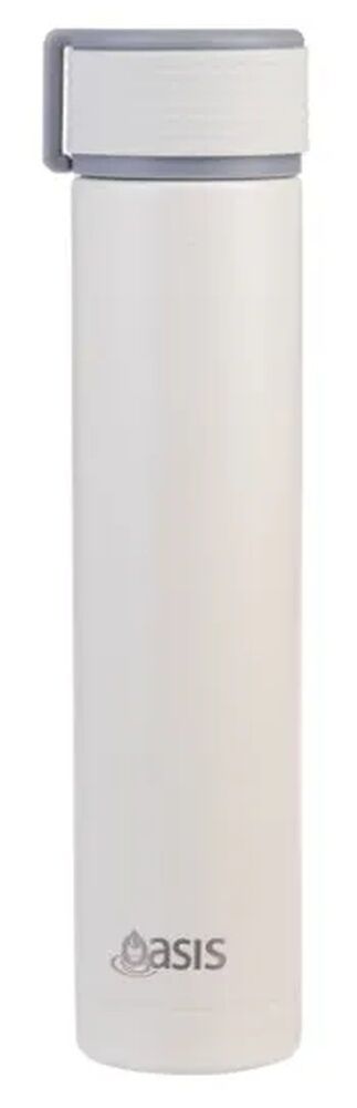 Oasis Double Wall Insulated Powdercoat Skinny Mini Drink Bottle - 250ml Alabaster