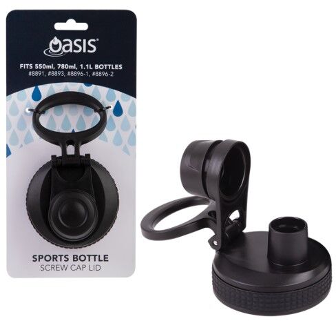 Oasis Sports Bottle Screw Cap Lid - Black