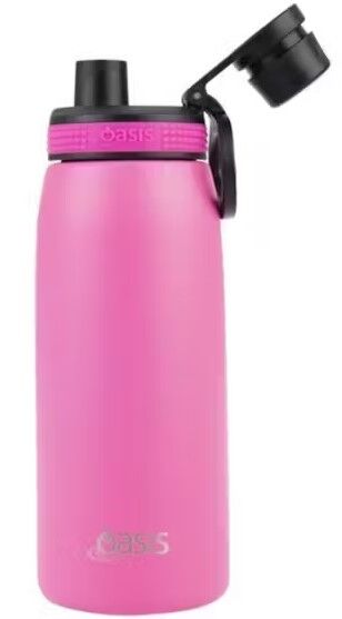 Oasis Sports Double Wall Insulated Screw Cap Water Bottle - 780ml Neon Pink