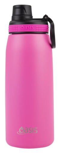 Oasis Sports Double Wall Insulated Screw Cap Water Bottle - 780ml Neon Pink