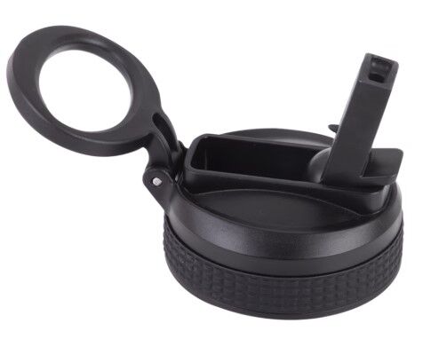 Oasis Sports Bottle Flip-Up Sipper Lid with Straw - Black