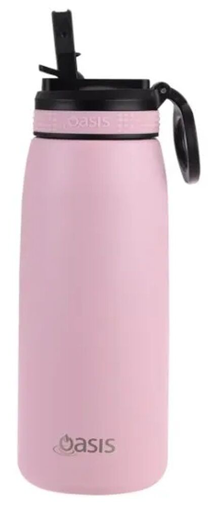 Oasis Sports Double Wall Insulated Water Bottle with Sipper - 780ml Carnation