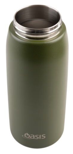 Oasis Sports Double Wall Insulated Water Bottle with Sipper - 780ml Forest Green