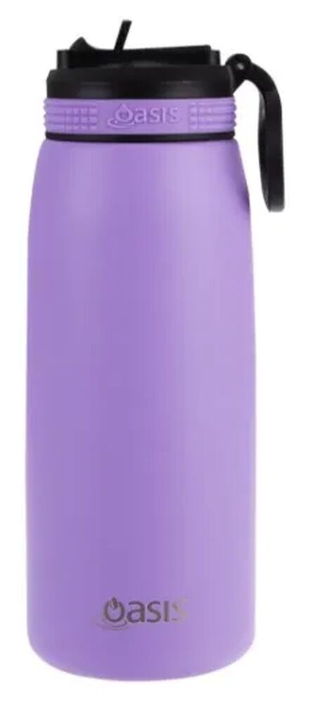 Oasis Sports Double Wall Insulated Water Bottle with Sipper - 780ml Lavender