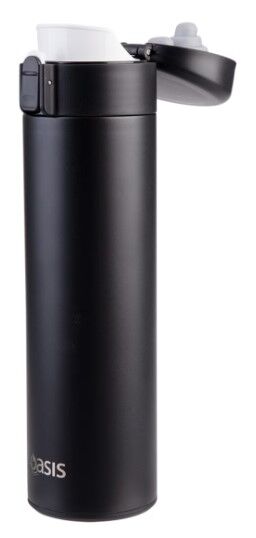 Oasis Double Wall Insulated Flip-Top Flask - 480ml Black