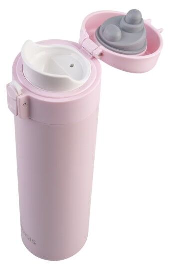 Oasis Double Wall Insulated Flip-Top Flask - 480ml Pink Lemonade