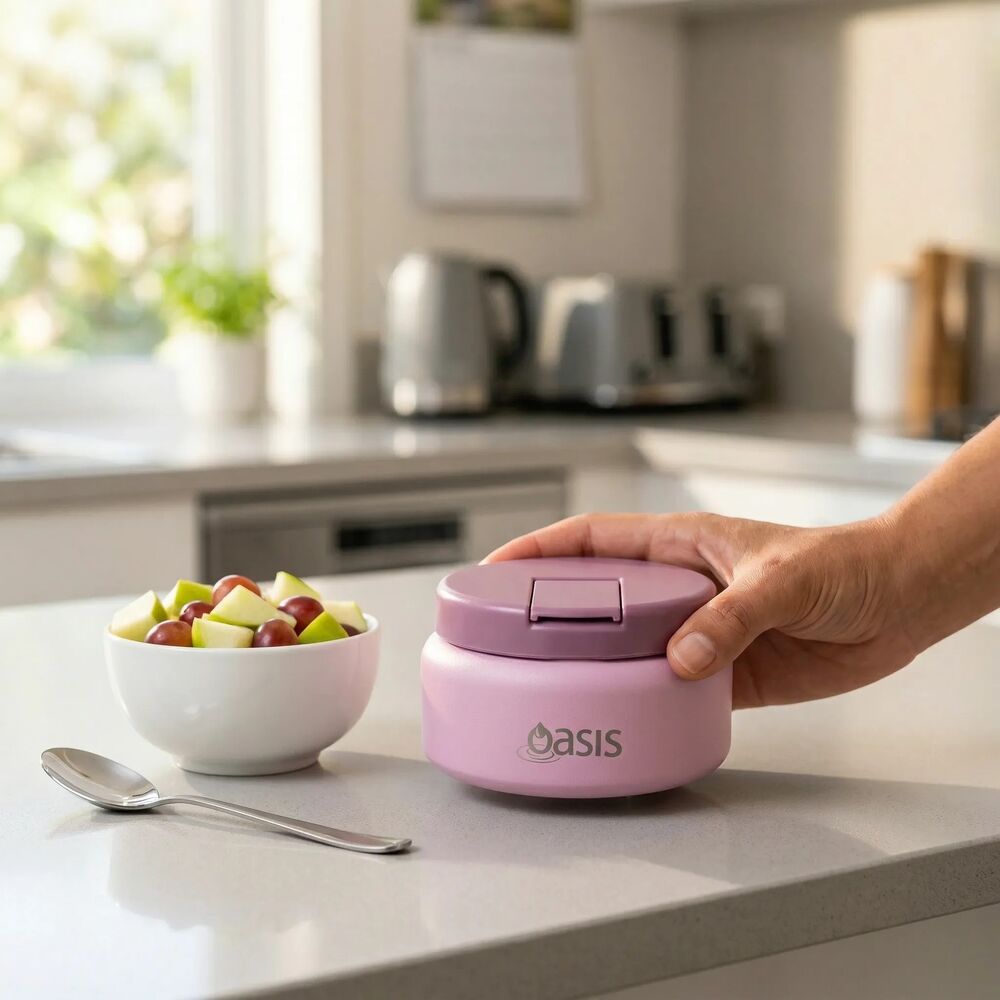 Oasis Double Wall Insulated Quick Release Lid Food Flask - 230ml Blush