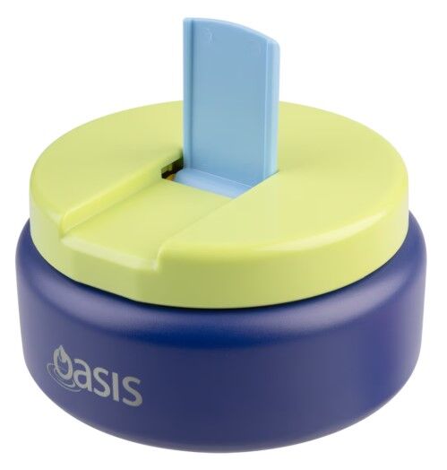 Oasis Double Wall Insulated Quick Release Lid Food Flask - 230ml Peacock Blue