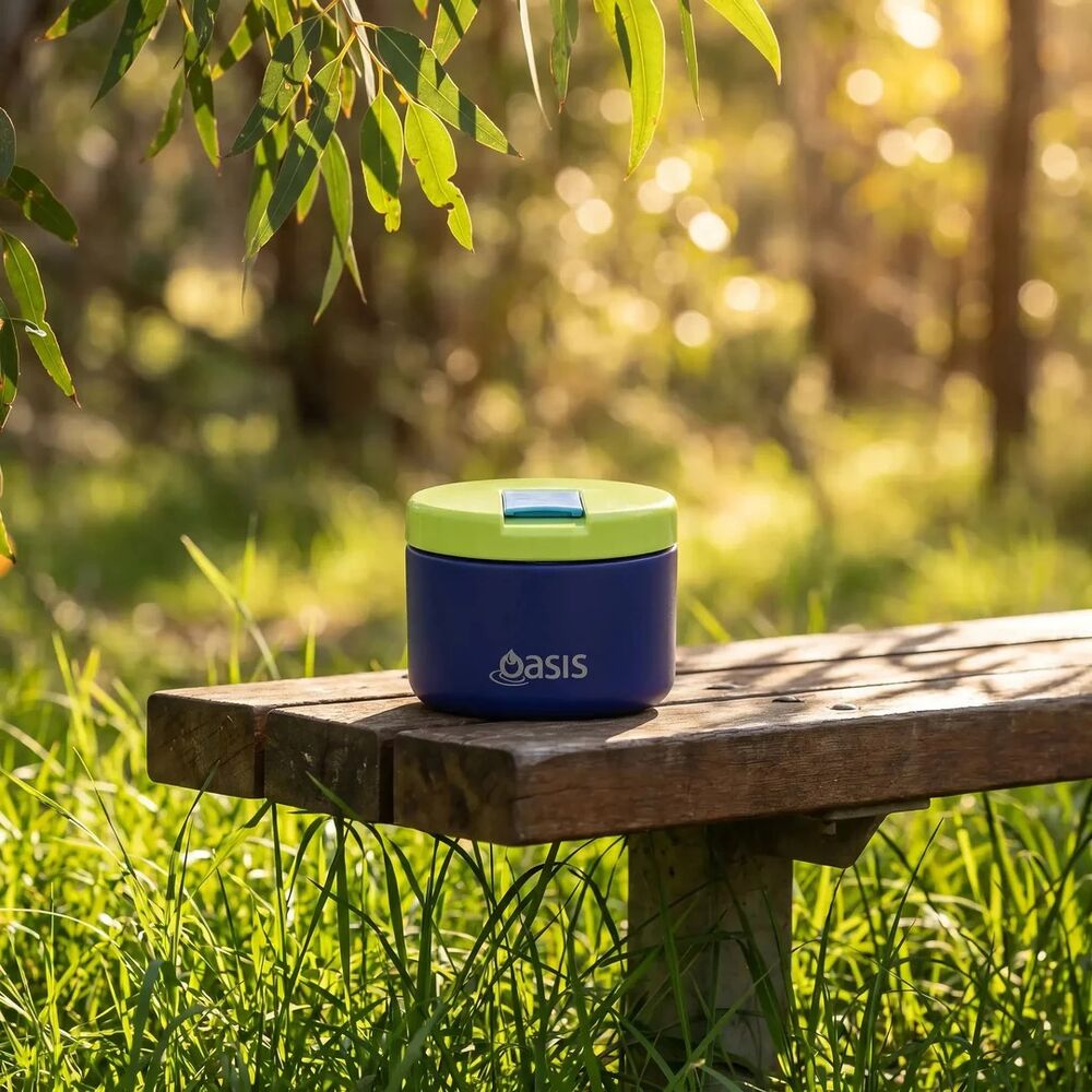 Oasis Double Wall Insulated Quick Release Lid Food Flask - 300ml Peacock Blue