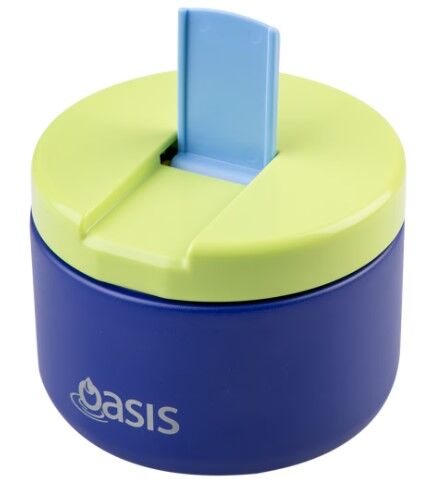 Oasis Double Wall Insulated Quick Release Lid Food Flask - 300ml Peacock Blue