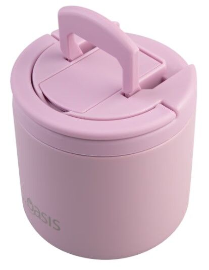 Oasis Double Wall Insulated Quick Release Lid & Spork Food Flask - 500ml Blush