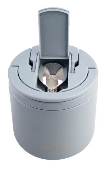 Oasis Double Wall Insulated Quick Release Lid & Spork Food Flask - 500ml Hazy Blue