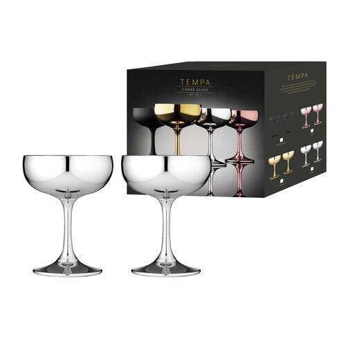 Tempa Aurora - Silver Coupe Glass 2 Pack