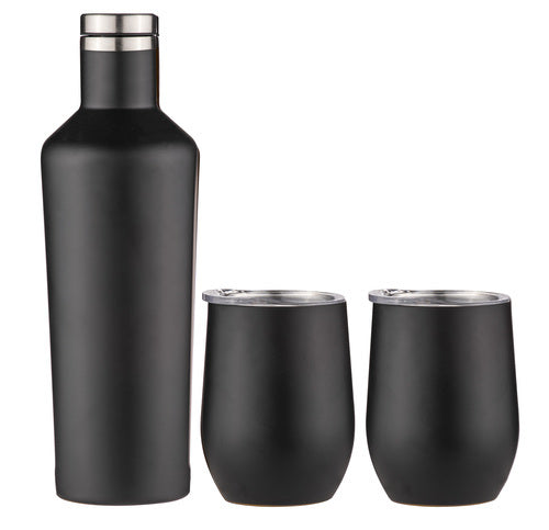 Tempa Aurora - Matte Black Portable Wine Gift Set