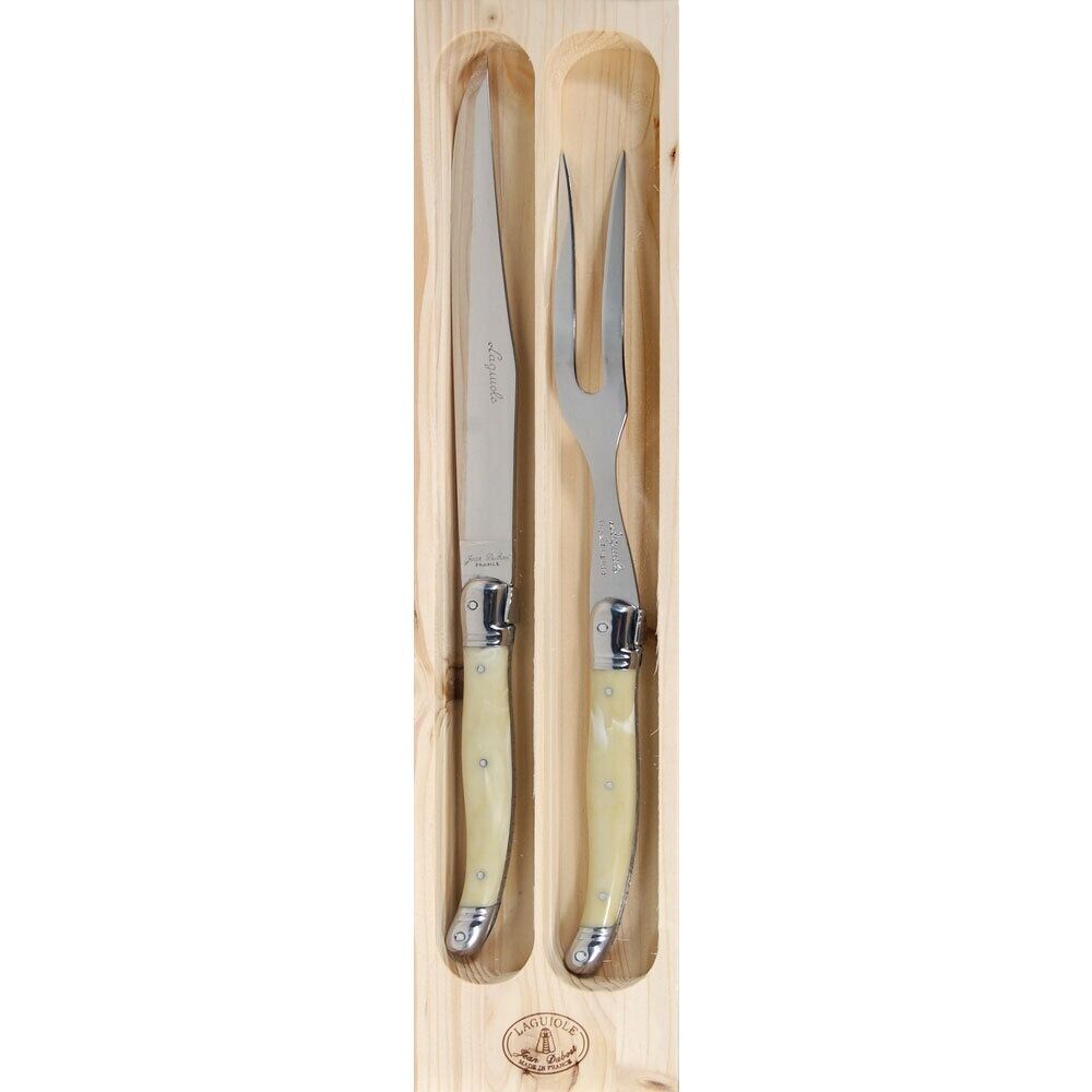 Jean Dubost Laguiole Deluxe - 2pc Carving Set Light Horn
