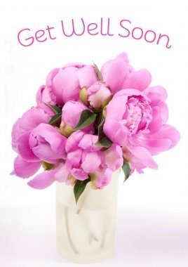 Greeting Card - Get Well Soon - Pink Flowers