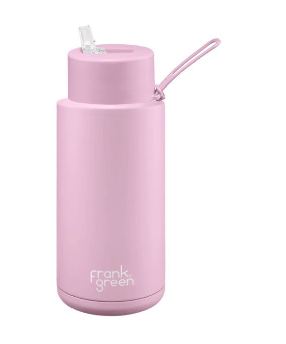 Frank Green Reusable Bottle - Ceramic 1L Lilac Haze Straw Lid