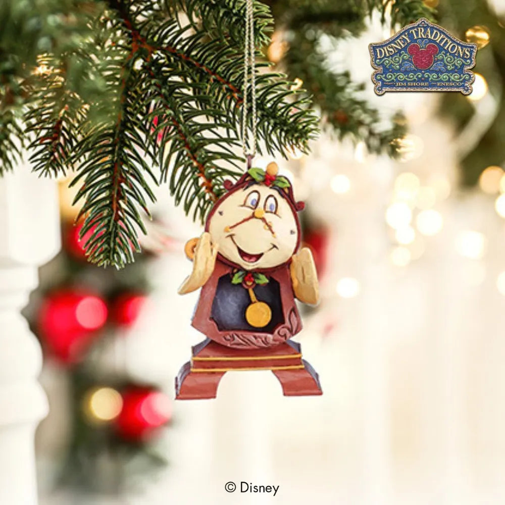 Jim Shore Disney Traditions - Beauty & the Beast - Cogsworth Hanging Ornament