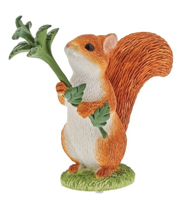 Beatrix Potter Peter Rabbit Miniature Figurine - Squirrel Nutkin With Nettle