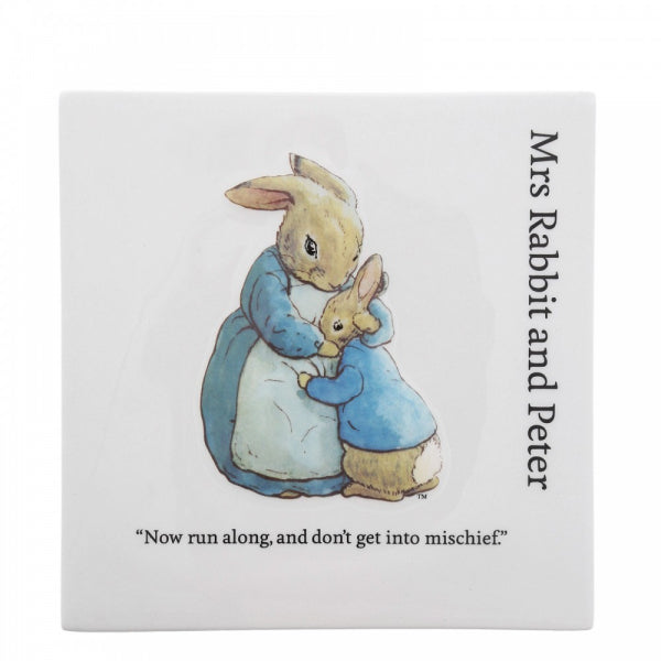 Beatrix Potter Peter Rabbit Decorative Wall Plaque - Mrs. Rabbit and Peter