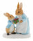 Beatrix Potter Peter Rabbit Miniature Figurine - Mrs Rabbit Passing Peter a Present