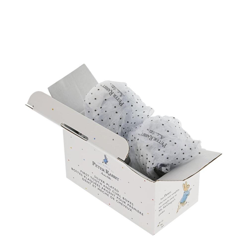Beatrix Potter New Baby - Peter Rabbit Silver Plated First Tooth & Curl Box (Set of 2)