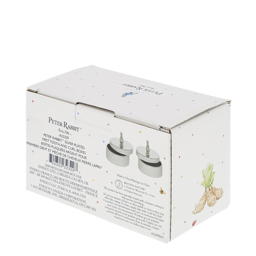 Beatrix Potter New Baby - Peter Rabbit Silver Plated First Tooth & Curl Box (Set of 2)
