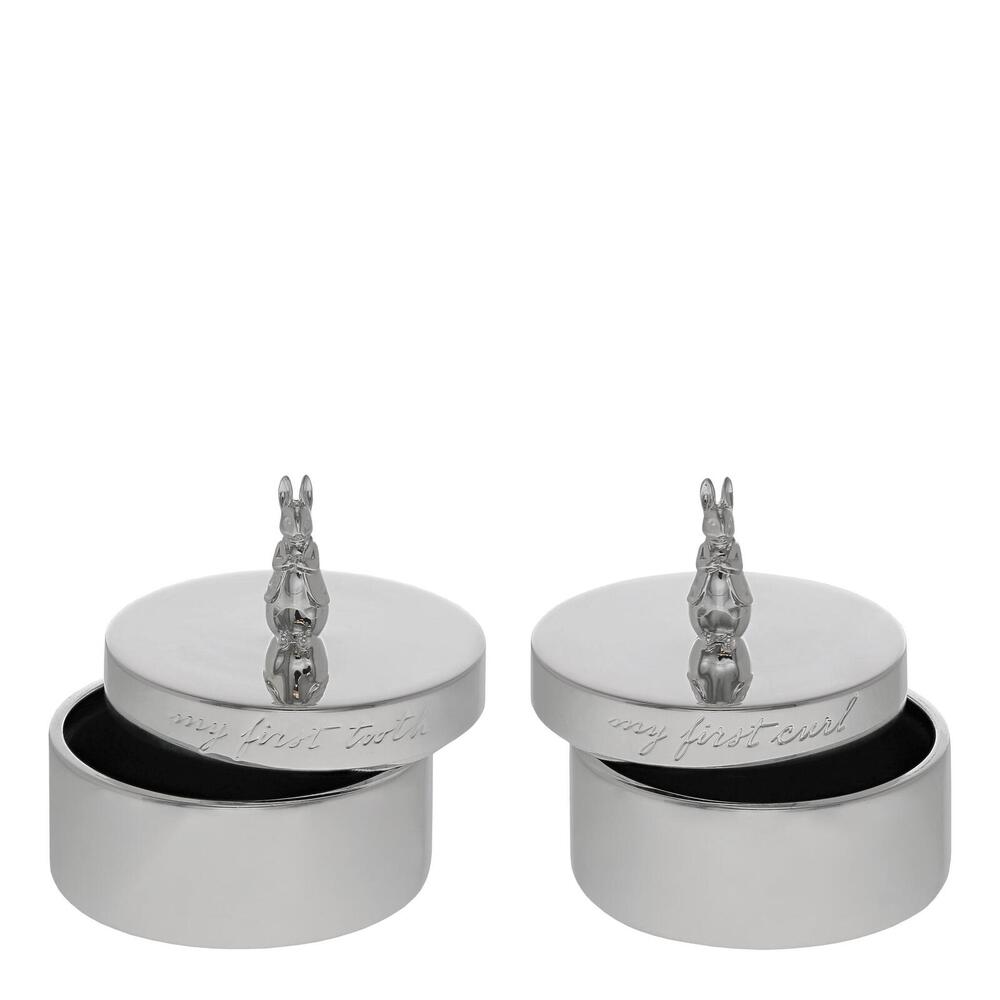 Beatrix Potter New Baby - Peter Rabbit Silver Plated First Tooth & Curl Box (Set of 2)