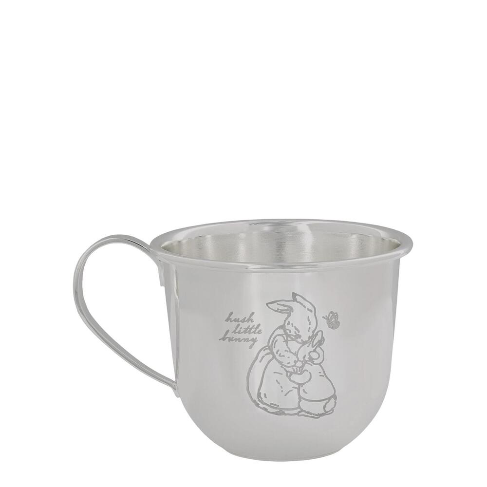 Beatrix Potter New Baby - Silver Plated Baby Mug with Laser Peter Rabbit