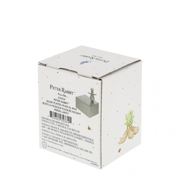 Beatrix Potter New Baby - Peter Rabbit Silver Plated Musical Box