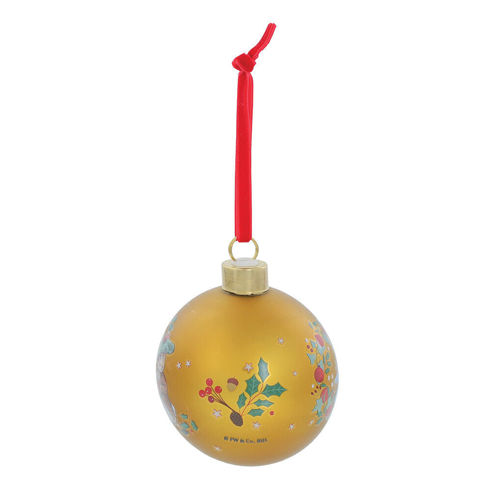 Beatrix Potter Peter Rabbit Christmas - Peter & Benjamin Bunny Gold Festive Bauble