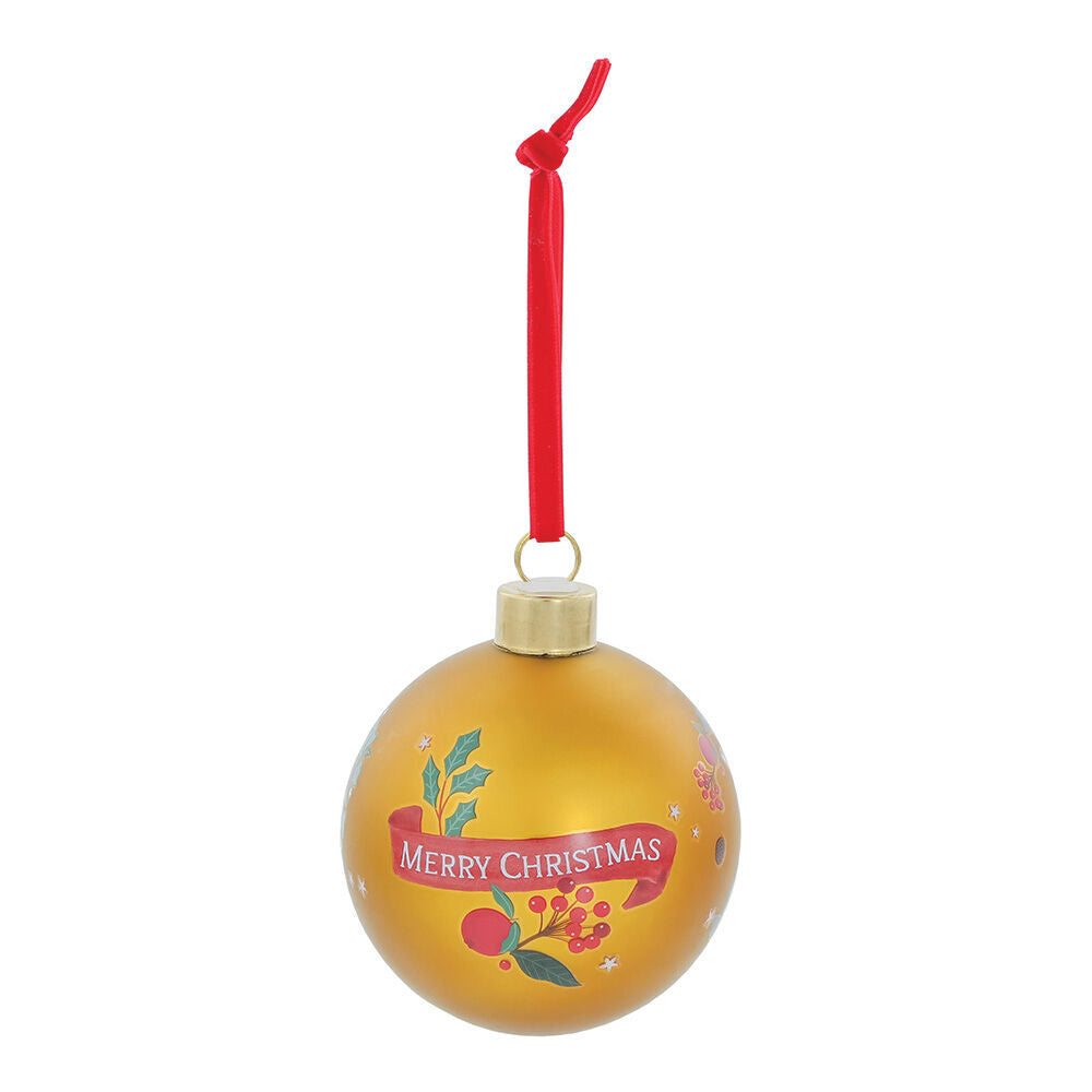 Beatrix Potter Peter Rabbit Christmas - Peter & Benjamin Bunny Gold Festive Bauble