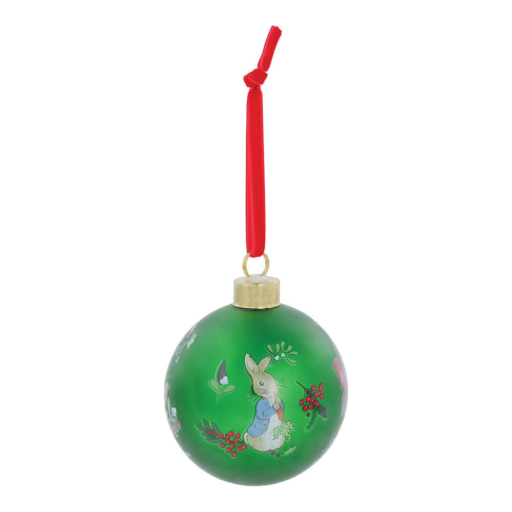 Beatrix Potter Peter Rabbit Christmas - Peter Rabbit Green Festive Bauble