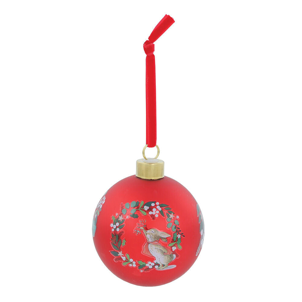 Beatrix Potter Peter Rabbit Christmas - Peter & Family Red Festive Bauble