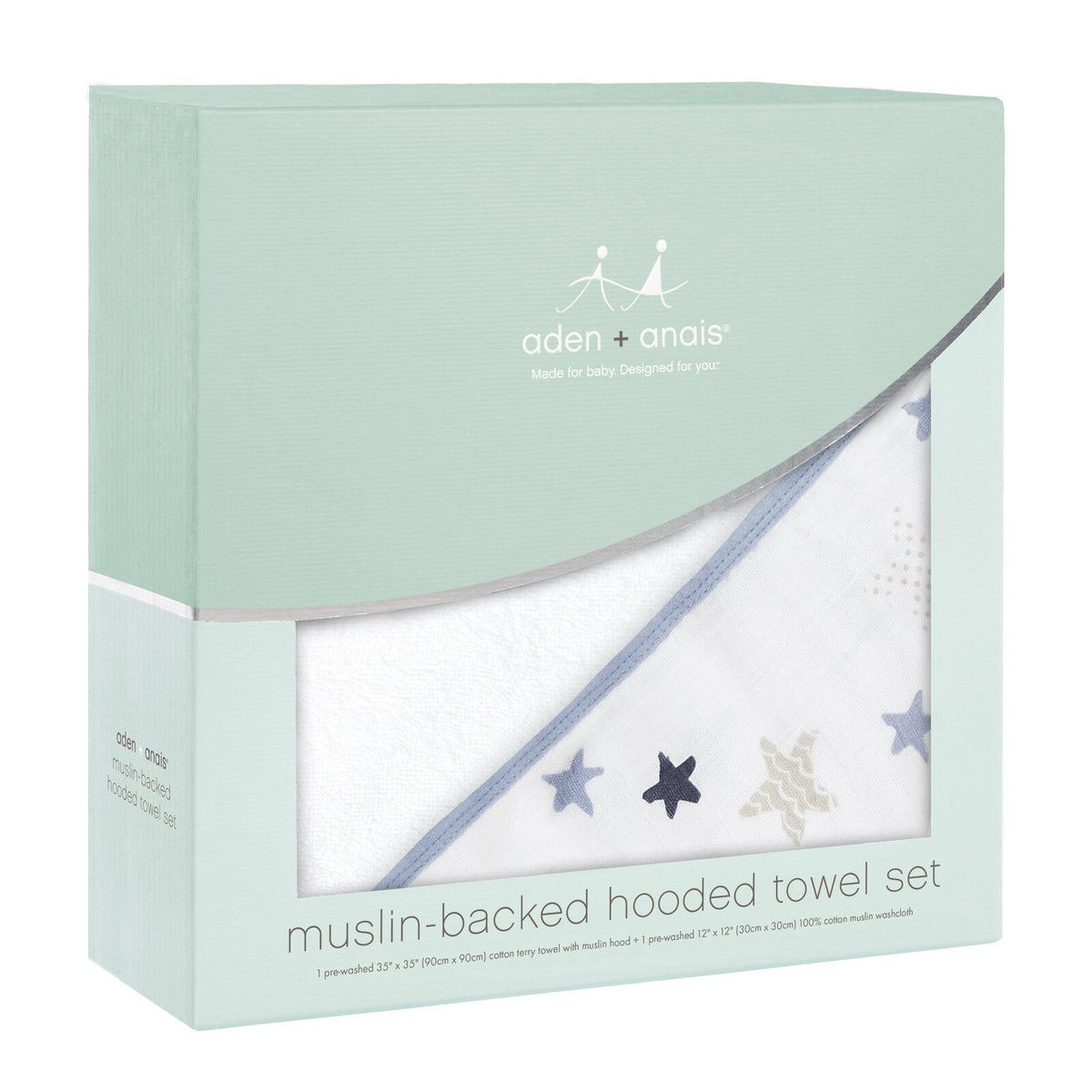 aden & anais Muslin Backed Hooded Towel Set - Rock Star